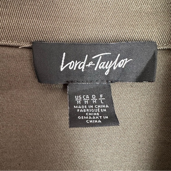 Lord & Taylor Army Green Open Front Fashion Jacket Size Medium - Picture 4 of 12